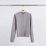Veste cardigan col rond à boutons perles HY86060