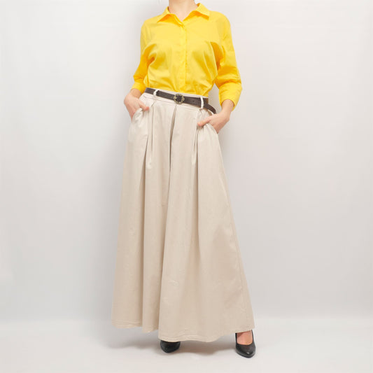 Pantalon large ceinturé en coton CVA824687