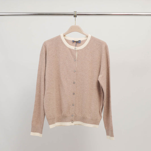 Cardigan en laine fine bords contrastés – HYL1867
