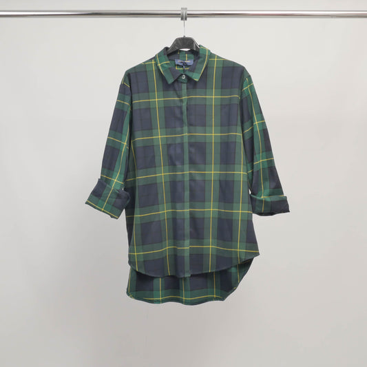 Chemise ample à carreaux manches retroussables TDM50320-19