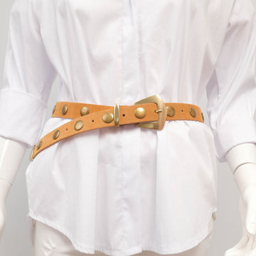 Ceinture en cuir daim cloutée 2,8 cm – BK0133