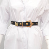 Studded suede leather belt, 2.8 cm – BK0133