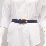 Charger l'image dans la galerie, Ceinture en cuir daim boucle arrondie 2,8 cm – BK0018-2
