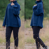 Pull col roulé oversize avec poches côtelées DSY8304