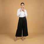 Charger l'image dans la galerie, Pantalon large taille haute en lin mélangé MJ1271
