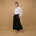 Charger l'image dans la galerie, Pantalon large taille haute en lin mélangé MJ1271