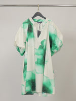 Charger l'image dans la galerie, Robe en coton imprimée à manches bouffantes DB14485-2