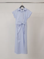 Charger l'image dans la galerie, Robe chemise rayée à nouer à la taille TDM23824-9