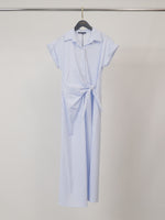 Charger l'image dans la galerie, Robe chemise rayée à nouer à la taille TDM23824-2
