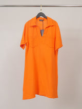 Robe en gaze de coton à poches plaquées TDM33526-2