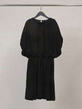 Robe courte fluide en viscose à manches bouffantes TDM18826