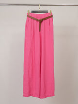 Pantalon large en gaze de coton ceinturé TDM78223-10