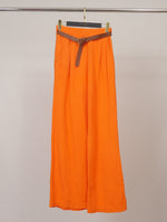 Charger l'image dans la galerie, Pantalon large en gaze de coton ceinturé TDM78223-10