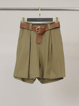 Short large en coton à ceinture bouclée TDM55525-3