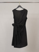 Robe courte en coton structuré à nœud taille TDM52019
