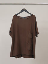T-shirt fluide en coton à poches plaquées TDM57826