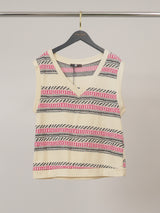 Débardeur en coton texturé jacquard graphique SY7690-2