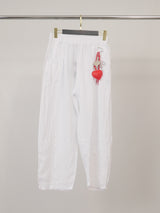 Pantalon en lin à taille élastique CVA825198LI