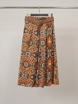 Jupe midi fleurie à taille ceinturée TDM52123PC139