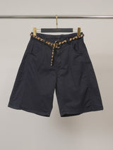 Bermuda ample en coton stretch à ceinture imprimée CVA826152
