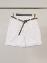 Short en coton stretch à ceinture rivetée CVA822336
