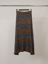 Jupe évasée en viscose satinée à imprimé brossé TDM31919-22