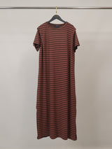 Robe longue rayée en coton TDM20524-4