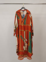 Robe satinée imprimé équestre KD6120VS-2