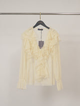 Blouse en dentelle à volants MF93710