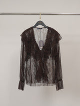 Blouse en dentelle à volants MF93710