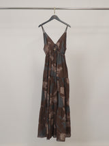 Robe longue en coton imprimé artistique – TDM65325-4