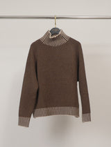 Pull laine col montant côtelé HYL18116