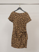 Robe courte drapée léopard TDM31125-2