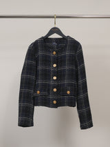 Veste tweed à boutons bijoux MF55014-2