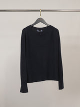Pull en maille souple à col rond et bas côtelé YF570294