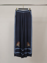 Pantalon satiné fluide imprimé cheval KD9099VS-15
