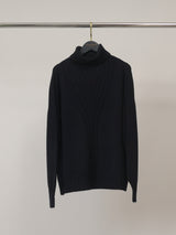 Pull col roulé à détails côtelés graphiques – YF570732
