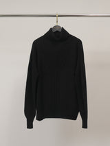 Pull col roulé à détails côtelés graphiques – YF570732
