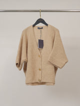 Gilet ample en mohair à manches courtes, boutons dorés – MCL23059