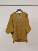 Gilet ample en mohair à manches courtes, boutons dorés – MCL23059