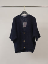 Gilet ample en mohair à manches courtes, boutons dorés – MCL23059