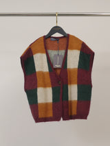Gilet sans manches effet mohair à carreaux – CA9535