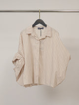 Chemise oversize en coton rayé, manches ballon — TDM38726-11