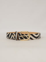 Ceinture en cuir imprimé animalier à boucle dorée – BK0018-4
