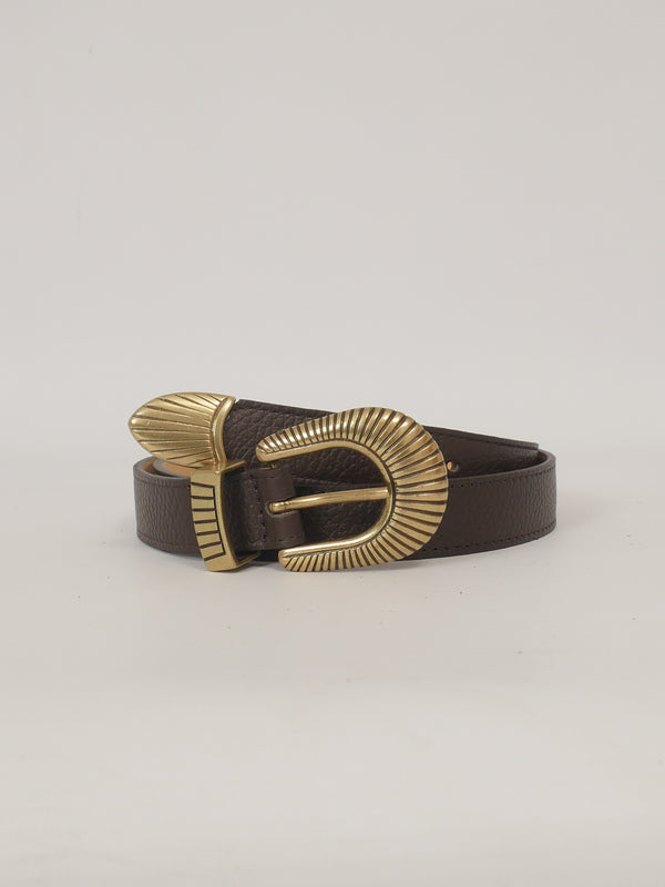 Ceinture en cuir vachette à boucle métallique — BK0163-1