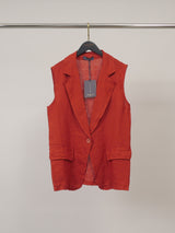 Gilet sans manches en lin, col tailleur — TDM51925L