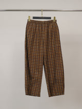 Pantalon en coton à carreaux taille élastiquée — THS67625PC158