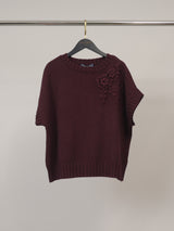Pull col rond à fleurs en relief DSY9724