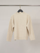 Pull col montant à fleurs en relief DSY9772