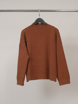 Pull col montant à fleurs en relief DSY9772